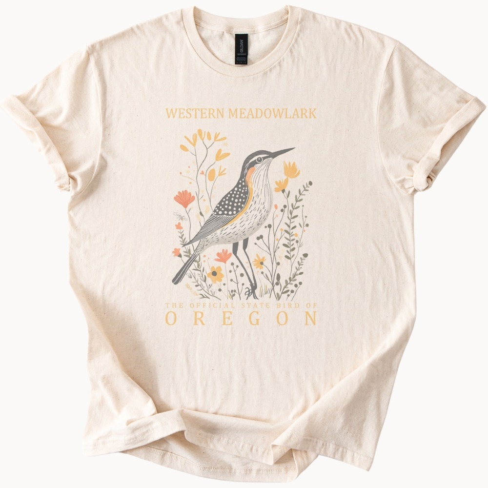 Western Meadowlark Graphic Tee Oregon State Bird Nature Art